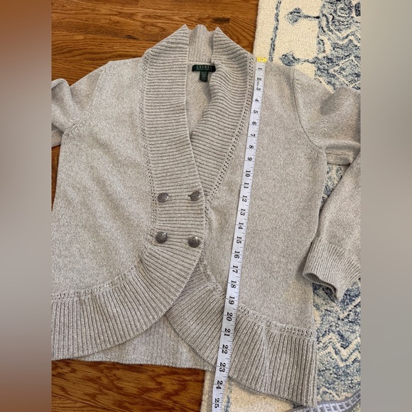 Lauren Ralph Lauren 4-Button Metal 100% Cotton Knit Sailing Cardigan Sz XL - Picture 6 of 9